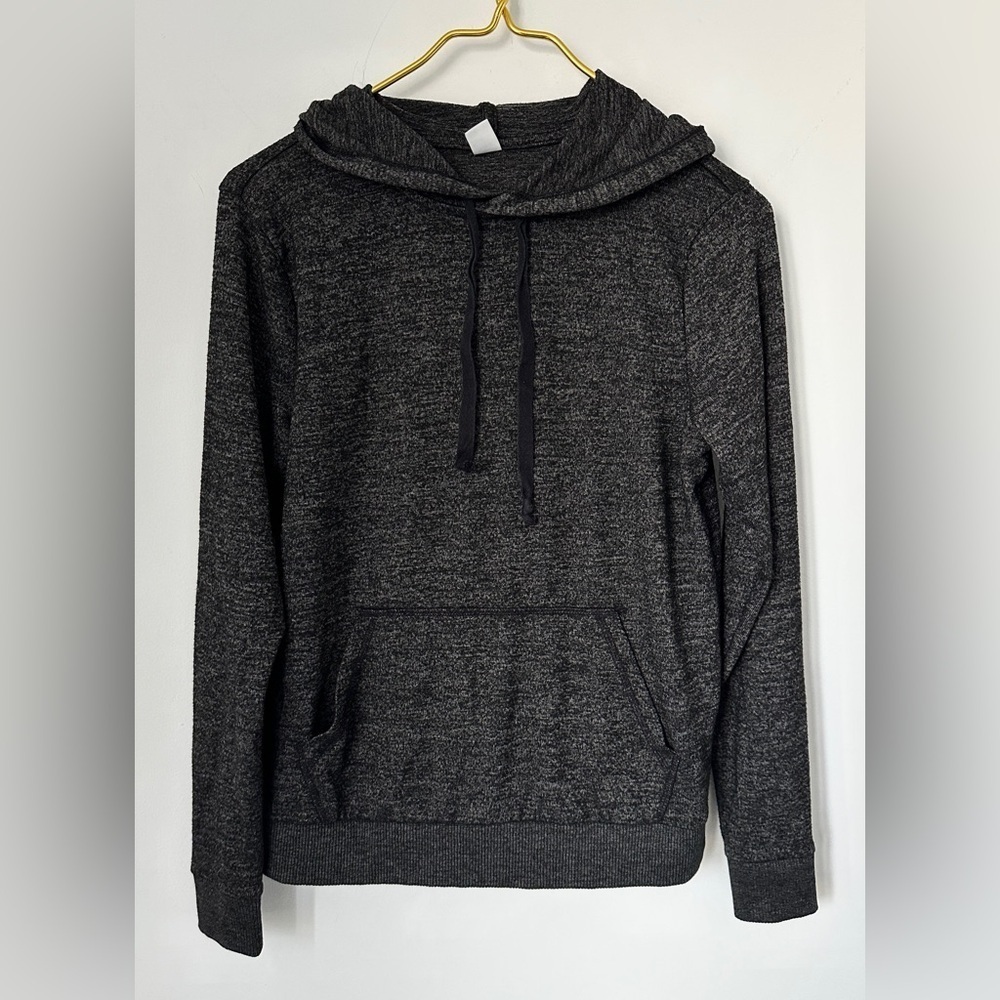 Old Navy Black Gray Marled Look Soft Lightweight Pullover Hoodie Women’s Small